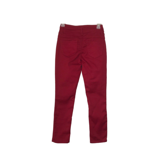 No Boundaries Jeans Womens Size 5 Red Mid Rise Skinny Crop Wear 3 Ways - Picture 5 of 7